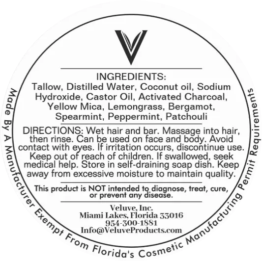 Clarifying & Detox Bar With Activated Charcoal 3.7 oz - Veluve