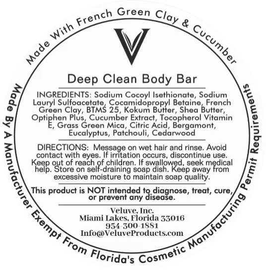Deep Clean With French Green Clay & Cucumber Extract Bar 3.7 oz - Veluve