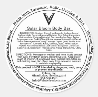 Solar Bloom Artisan Body Bar – Botanical Radiance Cleanser with Turmeric, Kojic Licorice & RIce