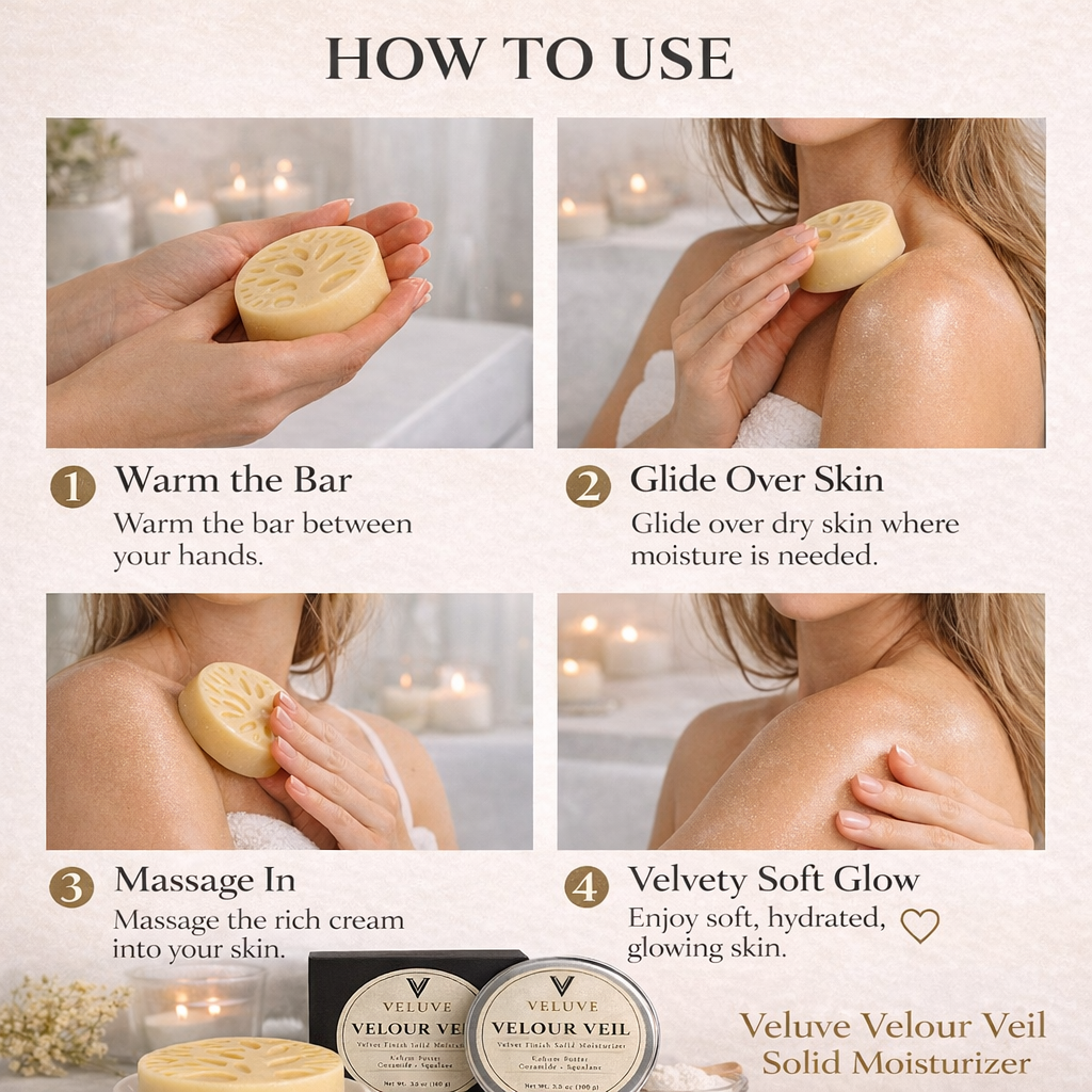 Velour Veil Dry Silk Moisturizer Body Bar | Mineral Reset Body Balm 3 oz