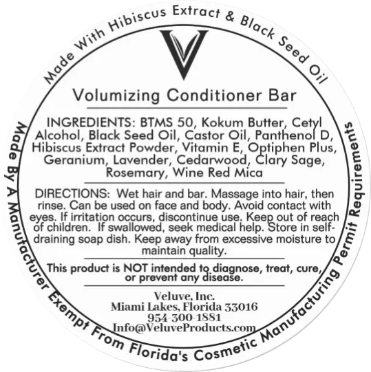 Volumizing Conditioner Bars With Hibiscus Extract & Panthenol - Radiant Rose Blend 3 oz - Veluve