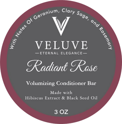Volumizing Conditioner Bars With Hibiscus Extract & Panthenol - Radiant Rose Blend 3 oz - Veluve