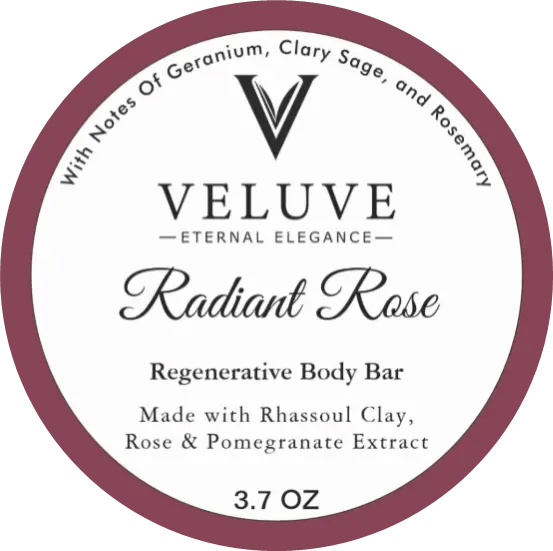 Regenerate Hair & Body Bar With Rhassoul Clay, Rose & Pomegranate Extract 3.7 oz - Veluve