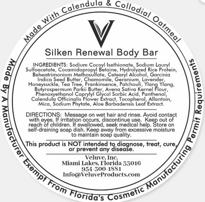 Silken Renewal Artisan Body Bar | Calendula + Colloidal Oatmeal Calm & Silky Cleanse