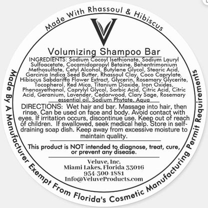 Volumizing Artisan Shampoo Bar | Rhassoul + Hibiscus Lift