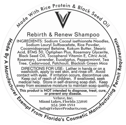 Rebirth & Renew Shampoo Bar With Rice Protein & Rosemary 3.7 oz
