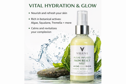 Algae Infused Skin Reset Mist Unscented, Hydrating Face & Body Glow Spray