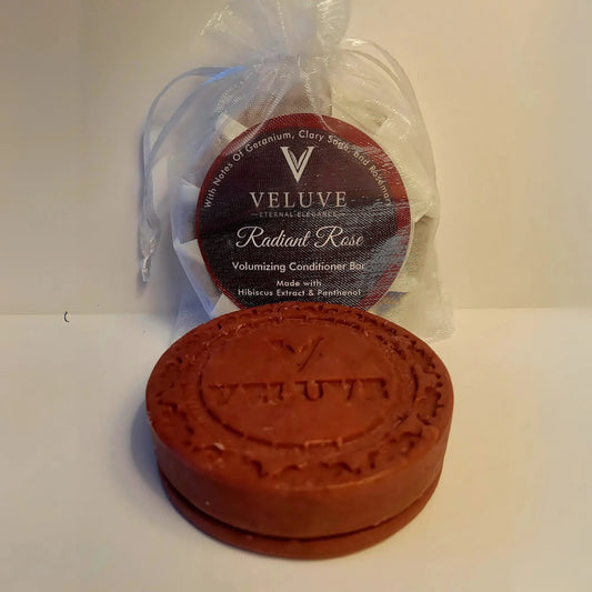 Volumizing Conditioner Bars With Hibiscus Extract & Panthenol - Radiant Rose Blend 3 oz - Veluve