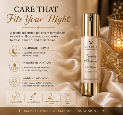 Veluve Lumière Nocturne Gel Cream | Overnight Botanical Renewal Moisturizer