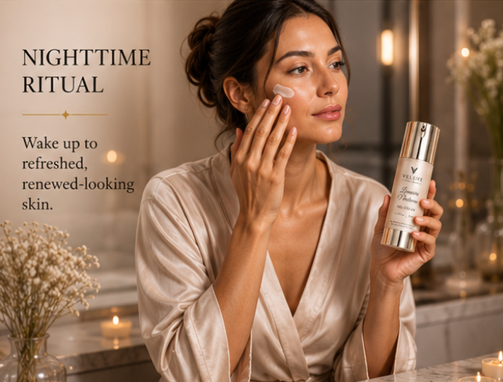 Veluve Lumière Nocturne Gel Cream | Overnight Botanical Renewal Moisturizer