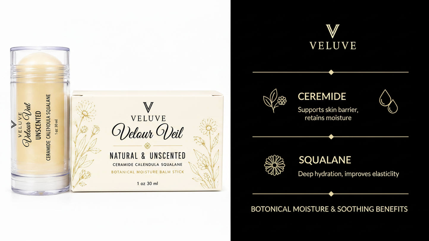 Velour Veil Balm Stick Face & Body Unscented | Ceramide, Calendula & Squalane Balm 1 oz