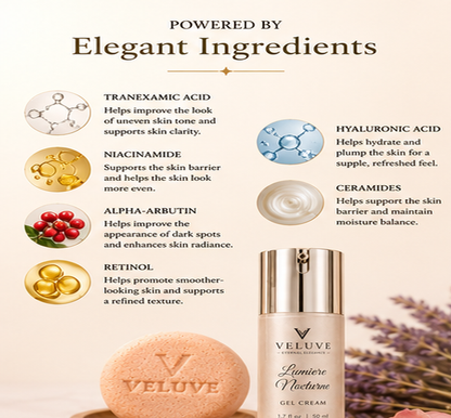 Veluve Lumière Nocturne Gel Cream | Overnight Botanical Renewal Moisturizer